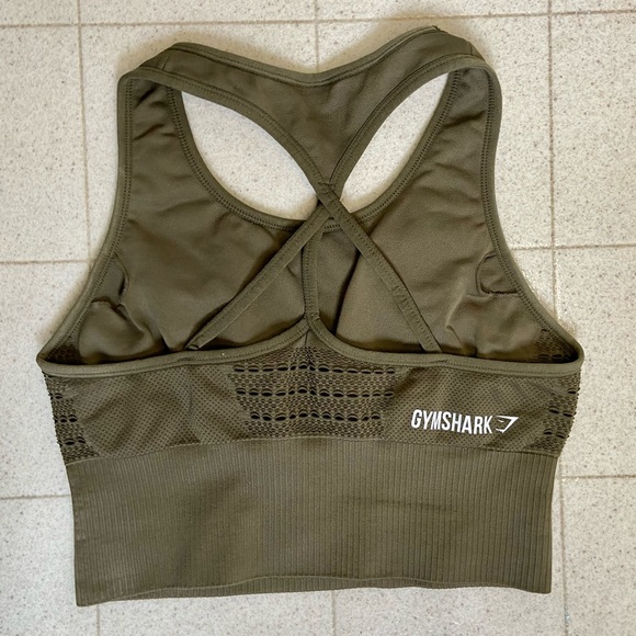 Gymshark Khaki Energy + Seamless Crop Vest - Picture 2 of 3